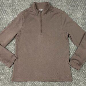 Rhone Commuter 1/4 Zip Pullover Men's Medium Brown Performance Quarter Sweater
